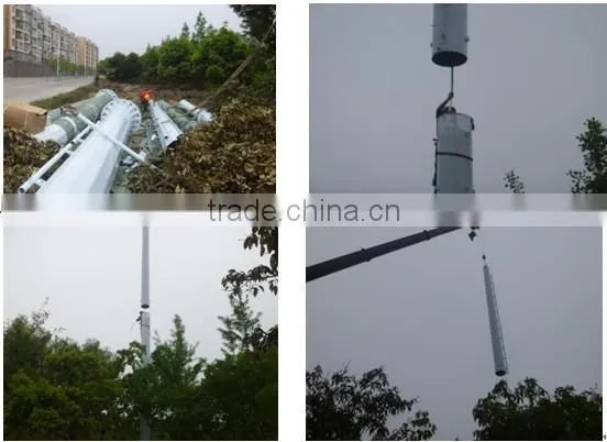 Pyramid/round shape pole beautification antenna tower