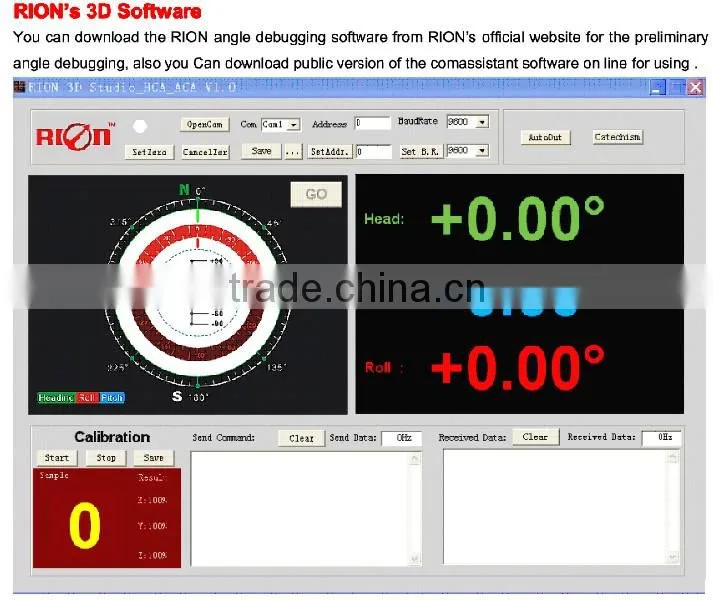 3D electronic compass inclinometer heading sensor digital compass