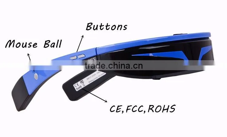 Private Theater 1080p Android Bluetooth HD 98" VR Glasses with Wifi