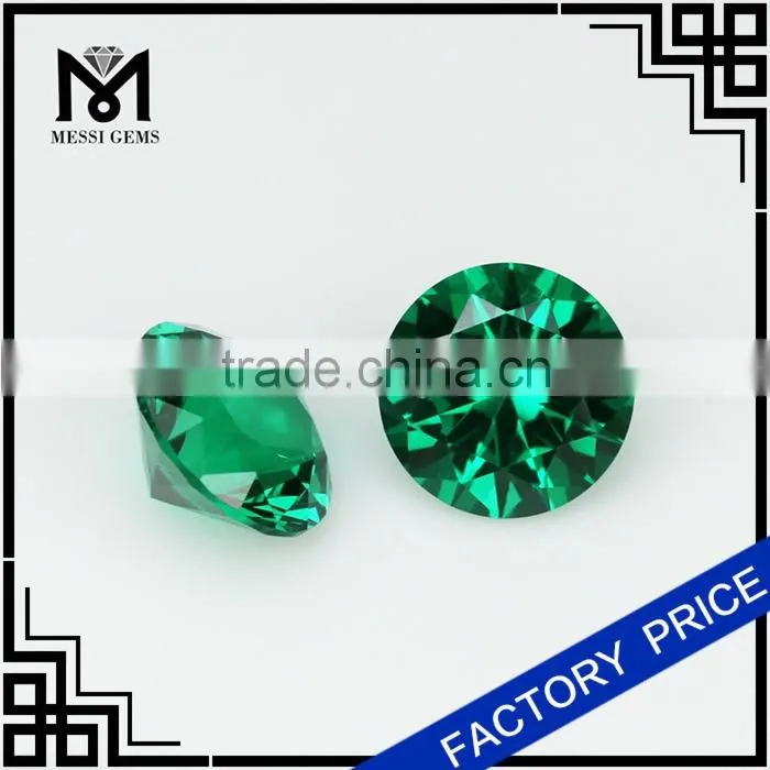 synthetic nano emerald 8mm round brilliant cut nano gem for jewelry