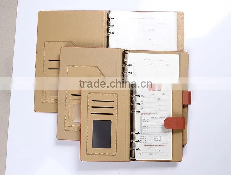 Brown pu leather b4/b5/b6 office exclusive notebook with magnetic clasp
