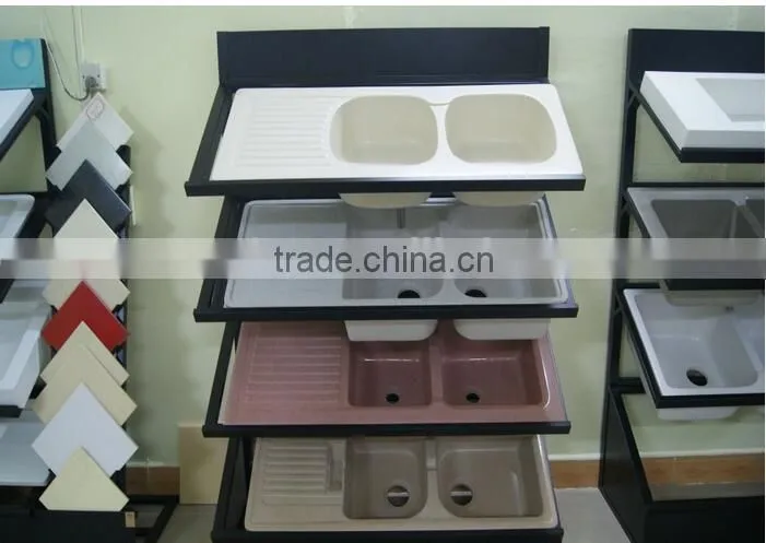 high back kitchen sink / acrylic stone kitchen sink,artificial stone double kitchen sink ,resin stone sink