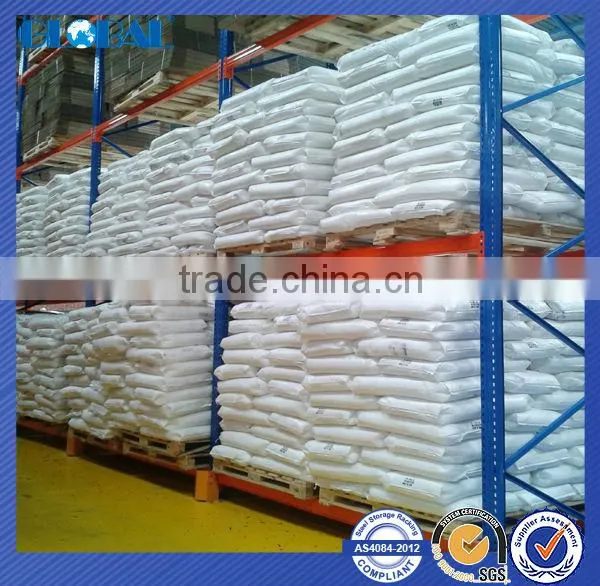 Warehouse storage solution of 76.2 mm pitch storage racks