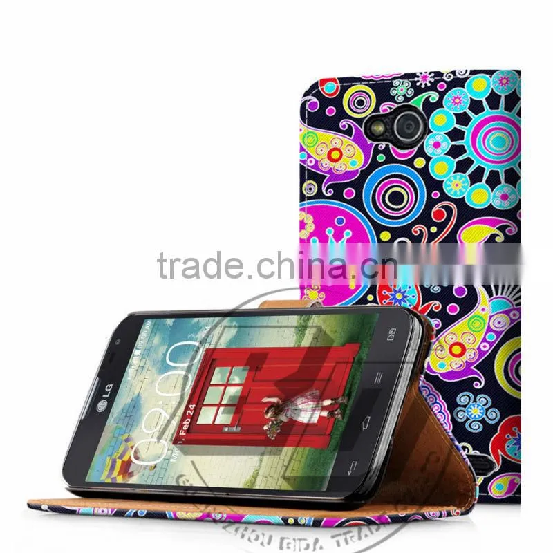 For LG Optimus G Pro 2 High Quality Print Card Holder Flip PU Folio Wallet Leather Case Cover Moible Phone Csae