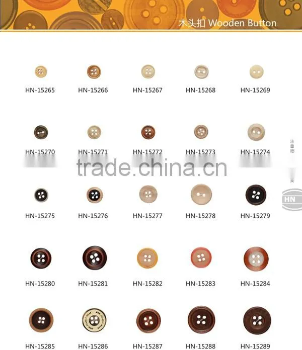 factory wholesale 4 holes natural wooden button for garment