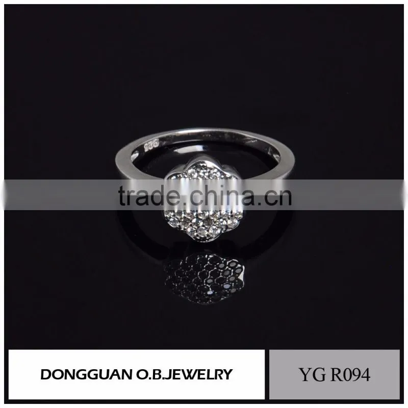 Luxury 925 Sterling Silver Flower Ring/Engagement Ring/Diamond Ring For Girls