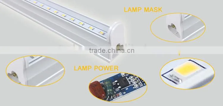 Jiangmen factory hot sale t5 integrated led tube 10W 60CM 100LM/W PF>0.9 with CE&RoHS approved t5 led tube
