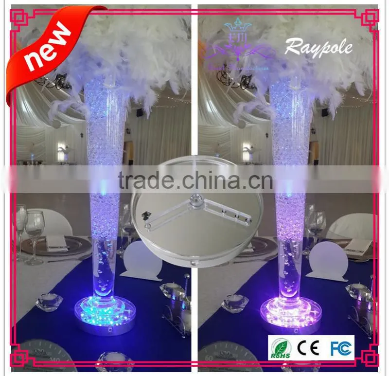 Rechargeable multi-color led centerpiece light base 6 inch led vase lighting base for wedding/ party decoration