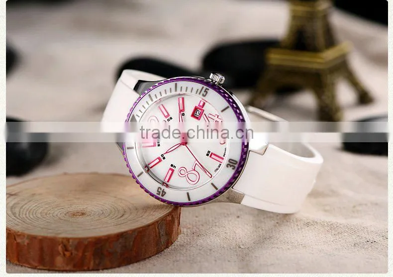 High quality top grade New Design Rhinestone Silicone Ladies Watch Women Watch