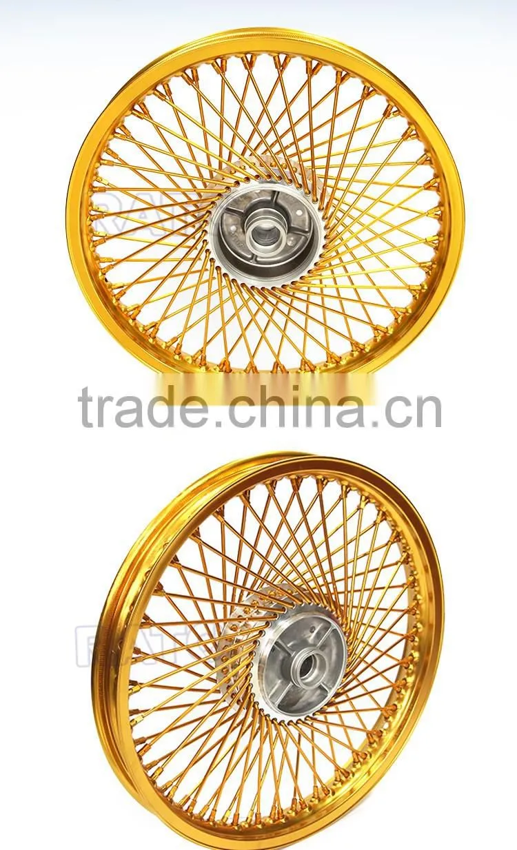 Chinese high quality 17 inch double disc brake motorcycle golden wheel