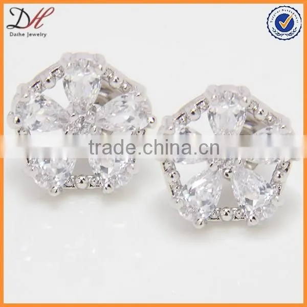 daihe AAA Zircon Flower Lady Earrings Studs copper shining custom earrings