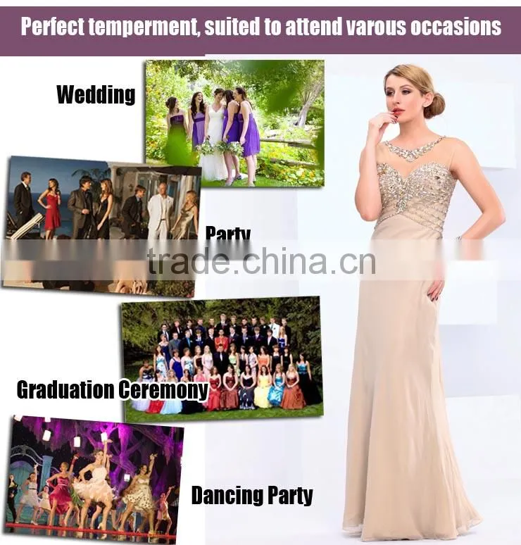 Elegant sleeveless special design style formal evening dress