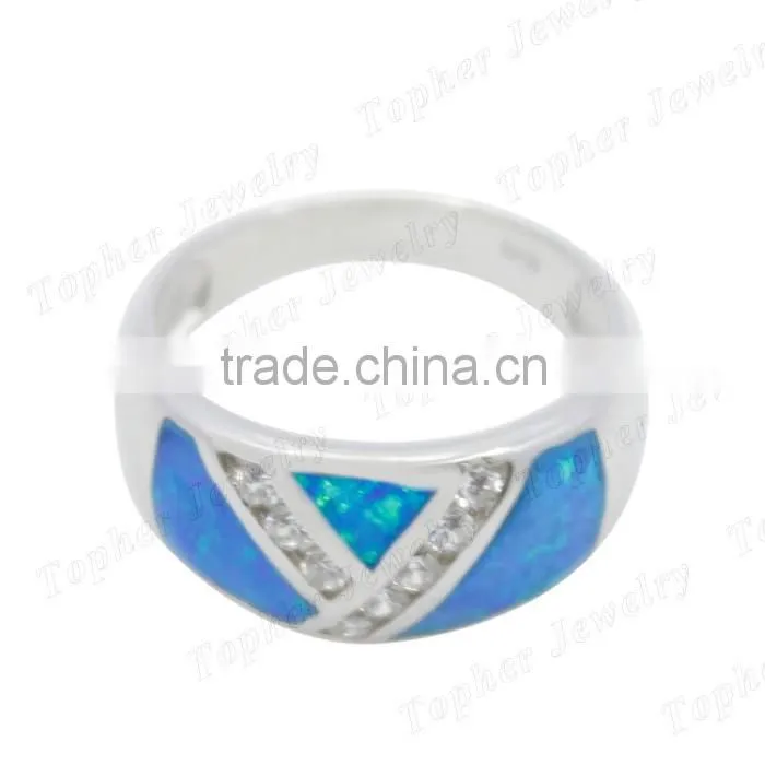 925 sterling silver jewelry wholesale white opal ring with cz