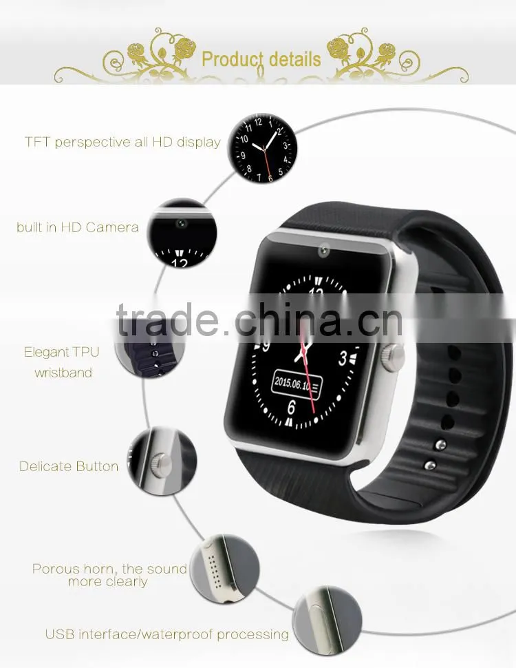 2016 popular watches for young men bluetooth smart watch gt08