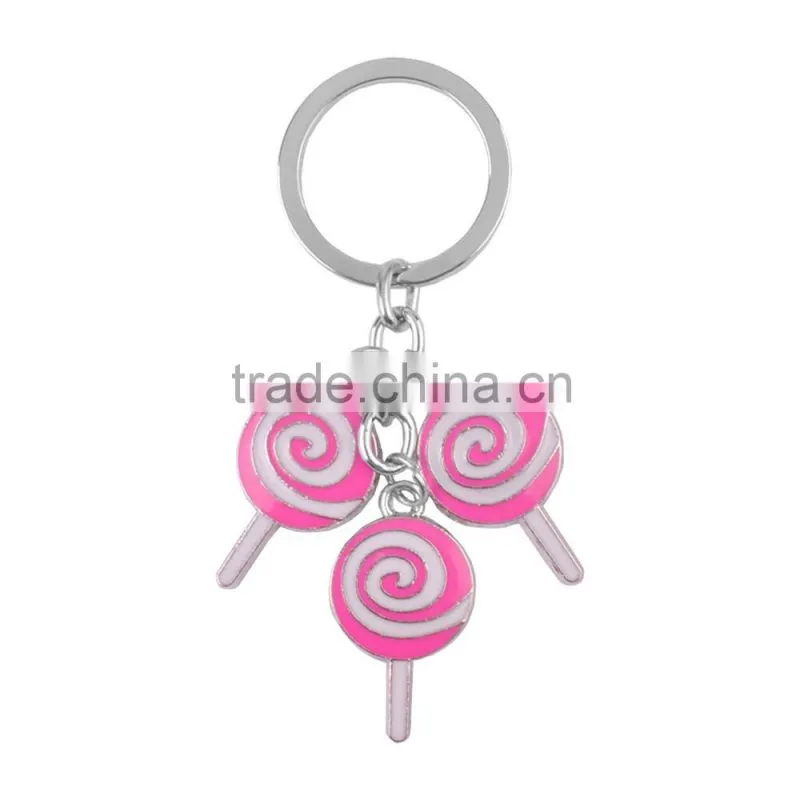 alloy lollipop keychian with enamel