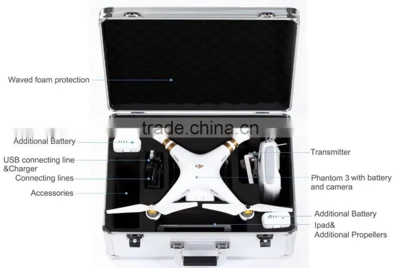 NEW DJI Phantom 3 HardCase designed to fit the Phantom 3 Professional, Advanced, and Standard Edition Drone's DJI PHANTOM 3, Fit