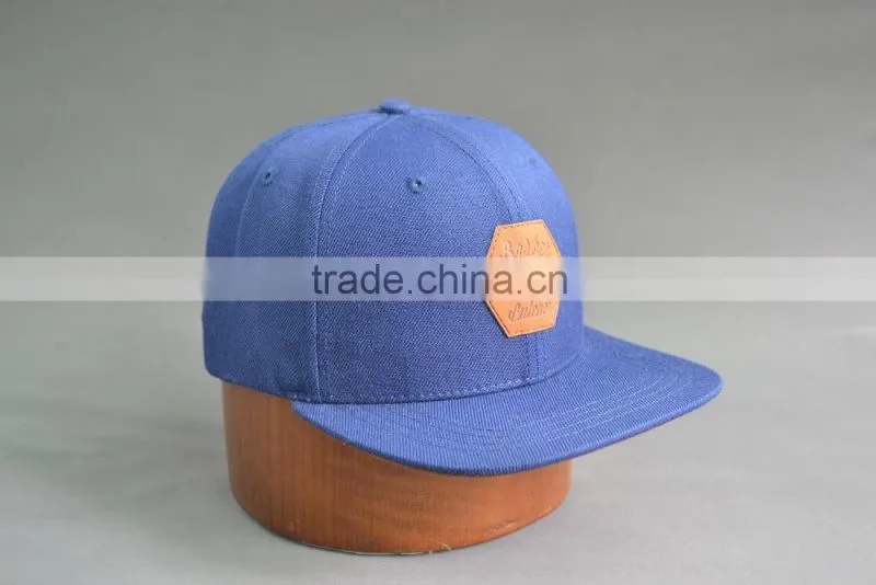 Custom 6 Panel snapback hat with PU Badge