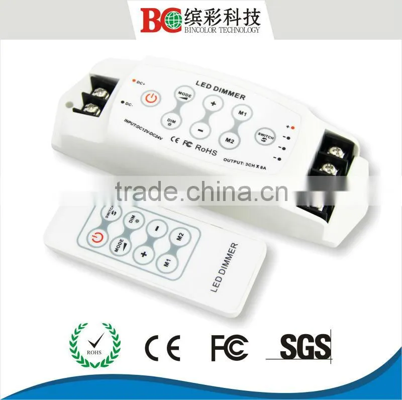 DC5V-24V 8A*3Channel Single color led dimmer touch remote control