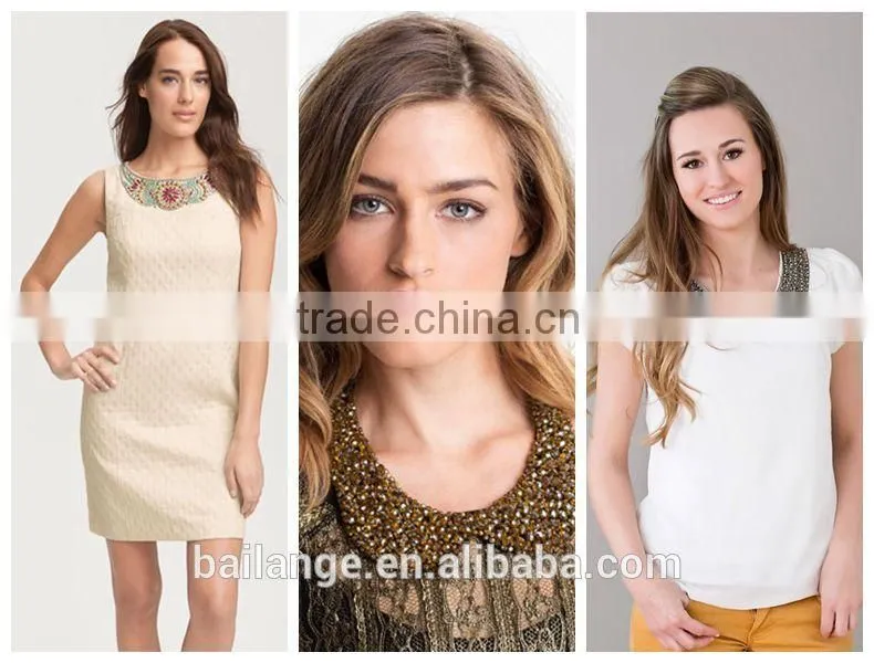 2016 wholesale hot selling handmade beaded neckline guangzhou made