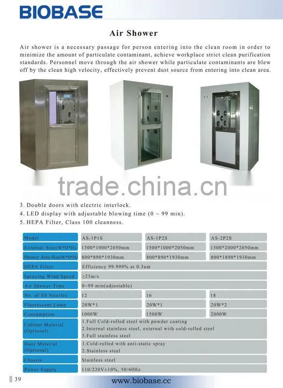 AS-1P2S 2lamp HEPA air shower