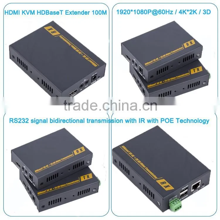 alibaba supplier Pinwei PW-HT201HKM HDMI 4K UHD HDBaseT Extender Kit 328 feet (100 meters) with RS232 and POE