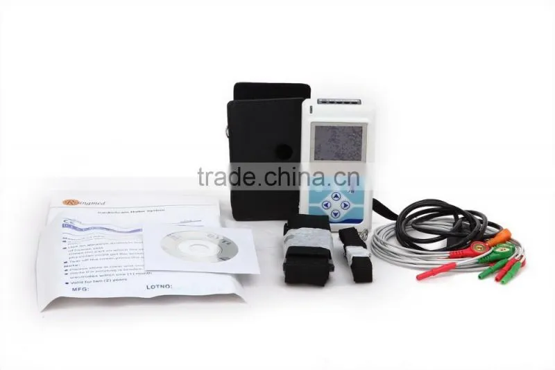 24 Hours Heart Holter Monitor Medical Equipment Cardiac Heart Monitor 3/12 Channel ECG Holter Monitor with Free Software-Shelly