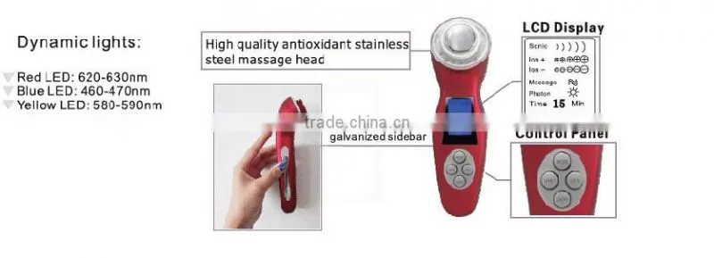 LED Therapy Face Lift Machine EMS Handheld Wrinkle Remove Device