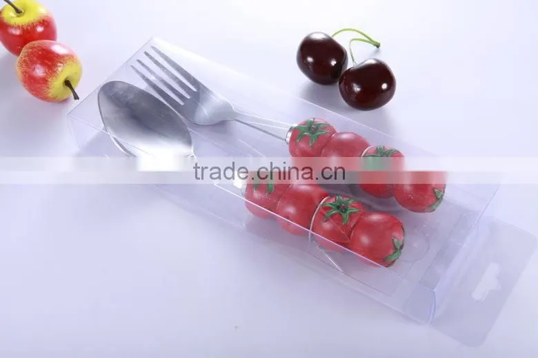 Cute creram polyresin head spoon, spoon rest, cutlery with long handle