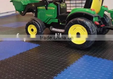 2016 hot sales interlocked heavy duty sturdy plastic garage floor tiles with texture top