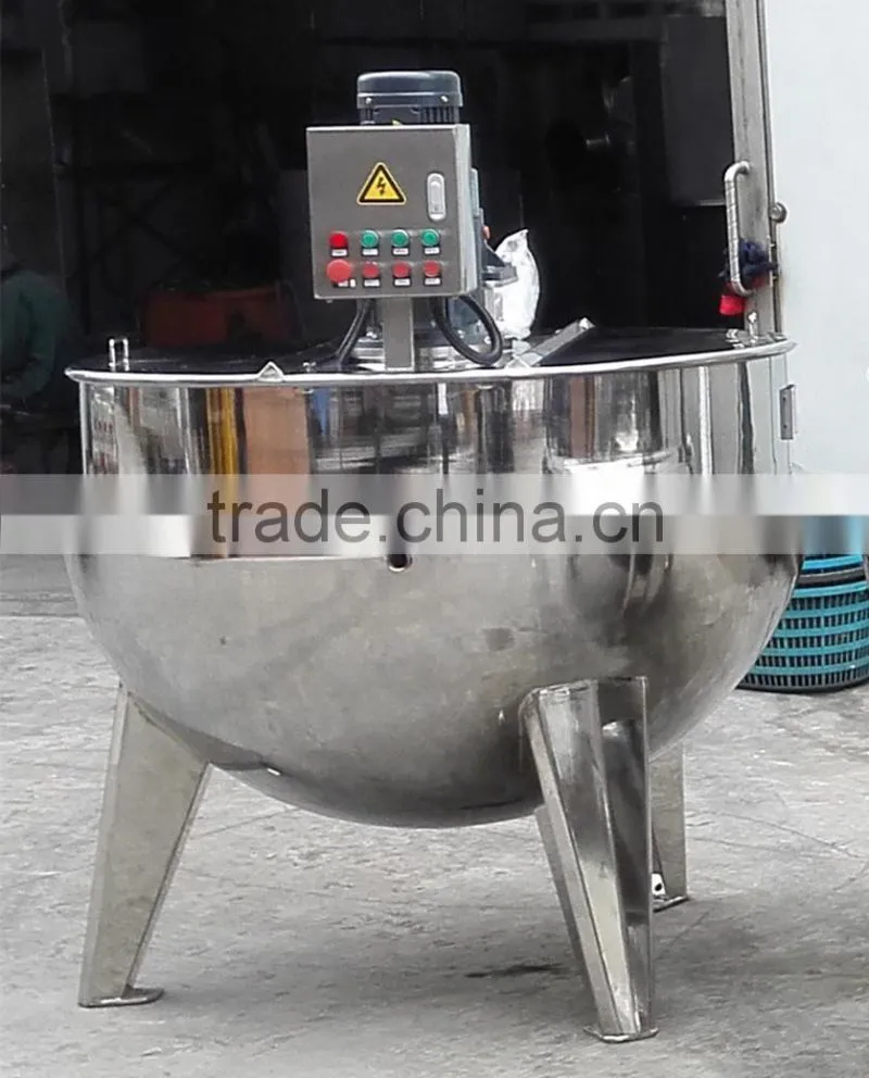 Stainless steel popular wenzhou 150L industrial steam heating double jacket kettle