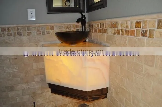 BEAUTIFUL BACKLIT ONYX PEDESTALS SINKS