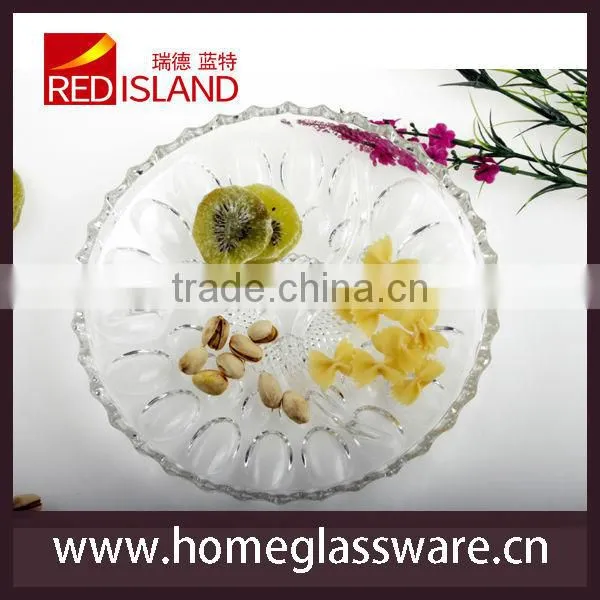 engraving fruit glass plate&dishes