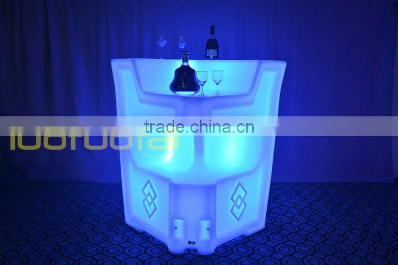 112CM High Rechargeable Illuminated Hotel Club PE Plastic LED Bar Counter LTT-BC07A