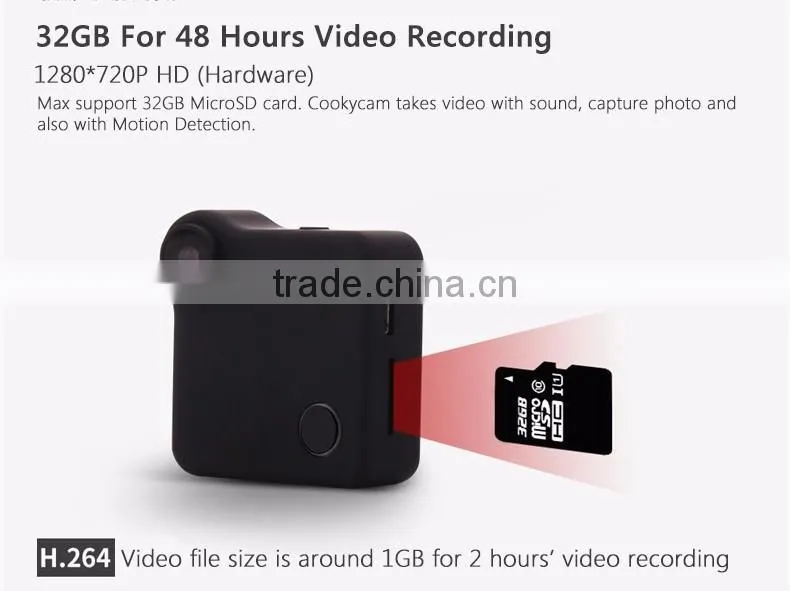 New Arrival C1 Smart Cam 720P Battery Powered Wearable WIFI Wireless Hidden IP Camera