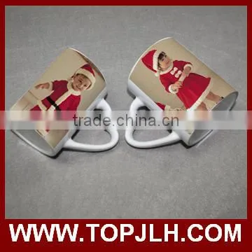 custom logo printing white sublimation ceramic tea mug for transfer printing