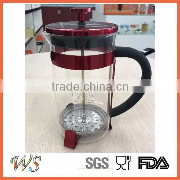 WSCHXX044 Wine-purple French Press Stainless Steel Coffee Maker French Coffee Press Mug