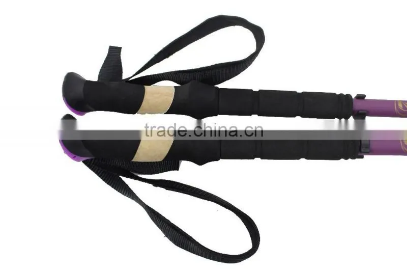 Trekking walking poles with super long EVA, internal lock, anti-shock, oxidation SZ15341