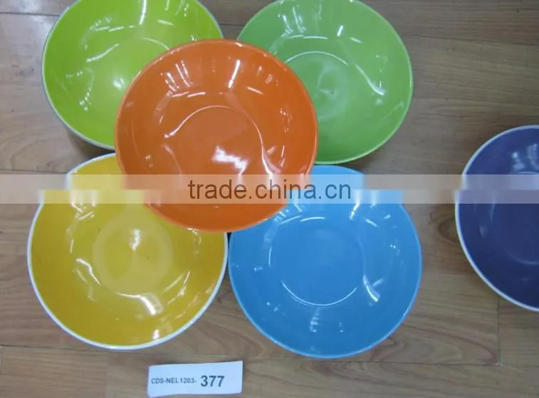 Brown rimed solid color bulk ceramic dinner plate