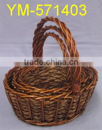 Small Willow Flower Basket wit High Handle