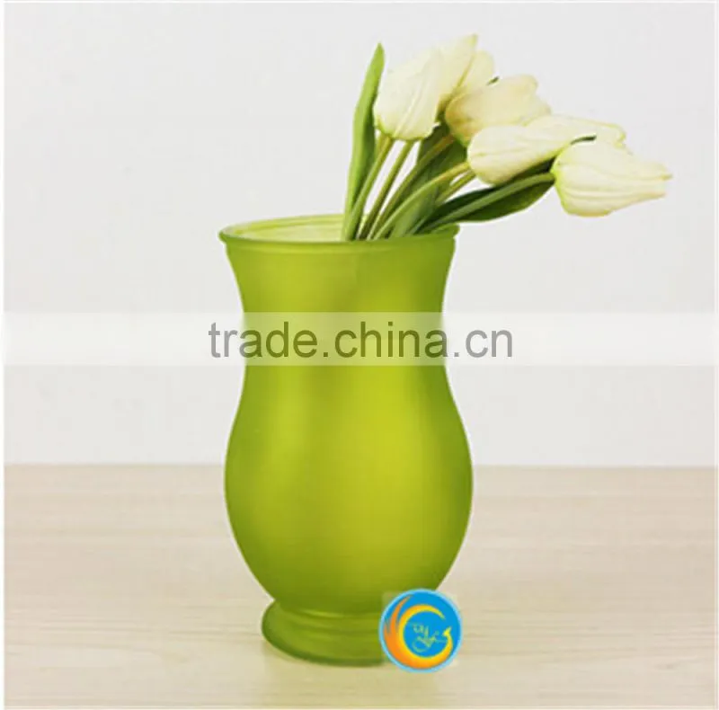 handblown colored glass vases