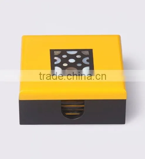 Lacquered wooden coasters/ Lacquer coaster set/ Showy lacquer coaster
