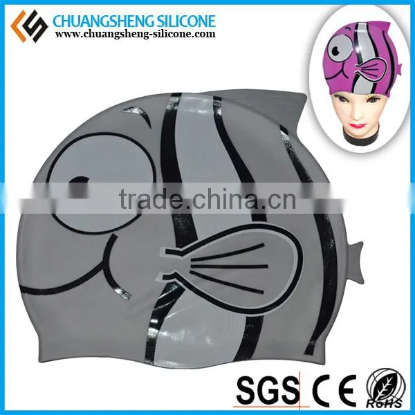 2015 best selling funny silicone swimming cap with custom logos