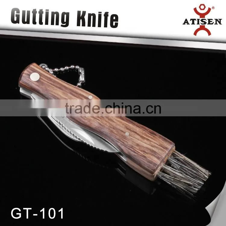 Multi function Folding mushroom knife with brush GT-100