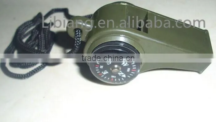 Hot sale plastic whistle with compass and thermometer