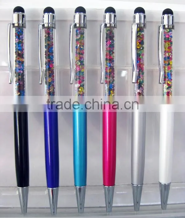 new fashional metal touch crystal diamond new ball pen/promotional ball pen/shining ball pen