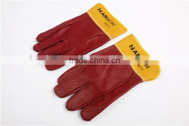 Professional welding goves with high quality of 11'' and 18'' yellow color