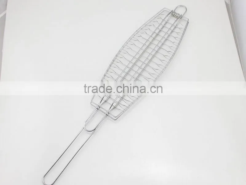 Metal Fish Shape Camping Barbecue Foldable Grill Net