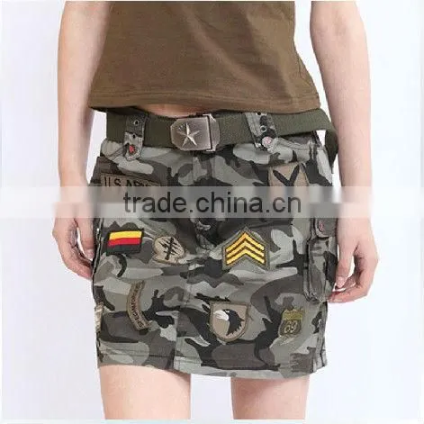 Fashionable Military Camouflage Cotton Ladies Skirt