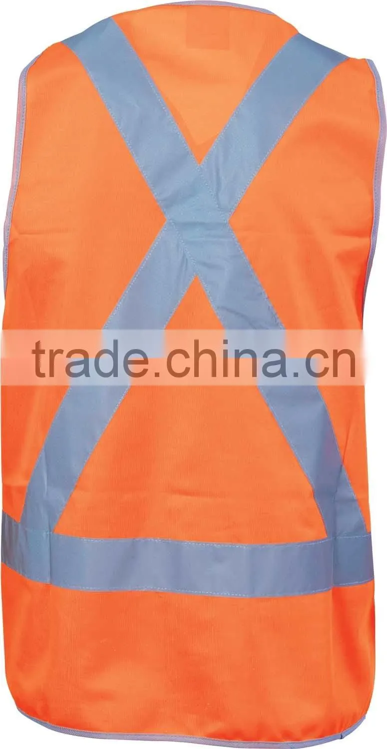 Fluorescent120gsm100%polyester HiVis SAFETY VESTS