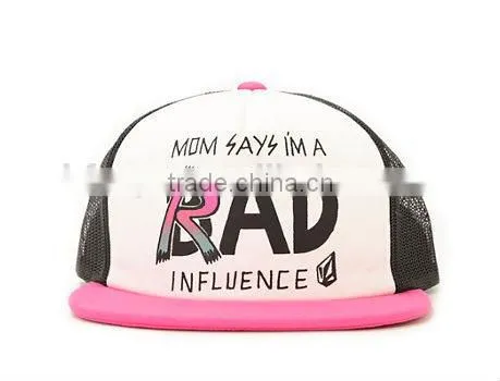 Hip Hop Cheap Snapback Trucker Hat Wholesale Custom Mesh Trucker Hat Flat Brim 5 Panel Foam Custom Printed Trucker Hat
